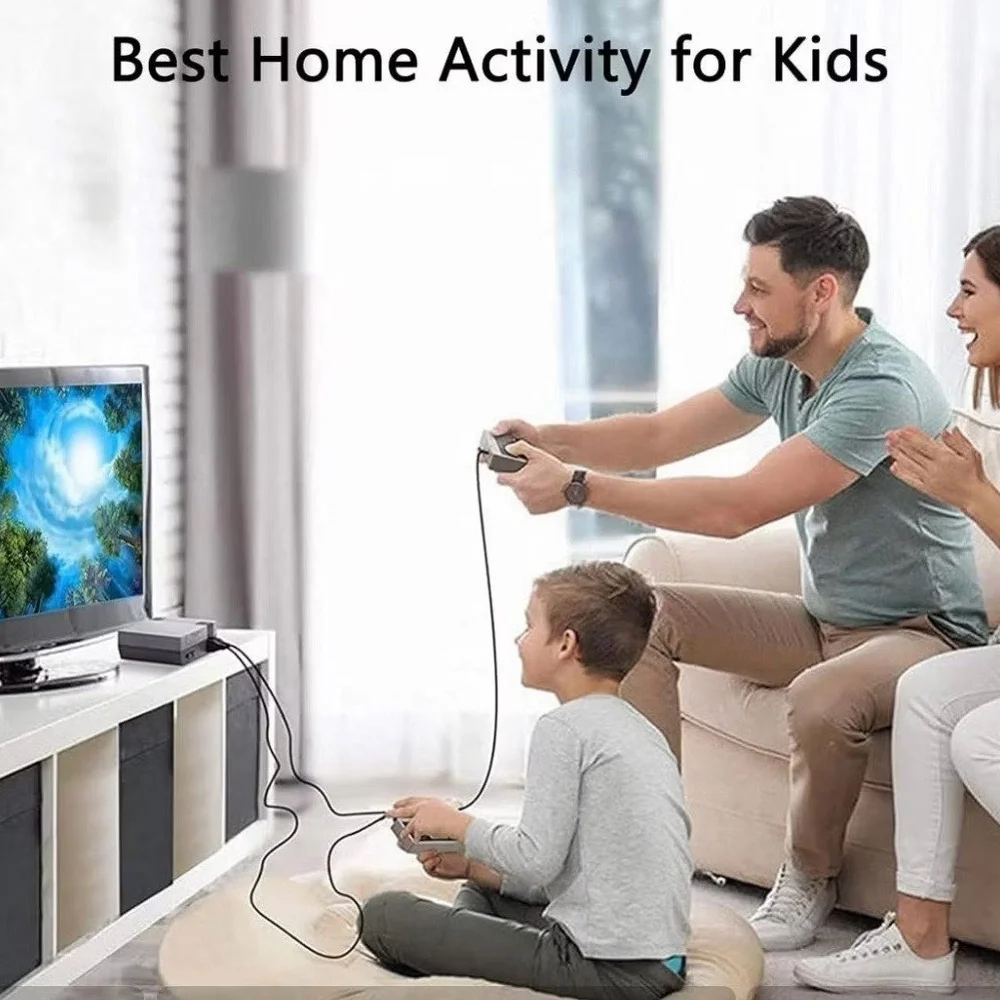Classic Retro Gaming Console with Controllers - Gray